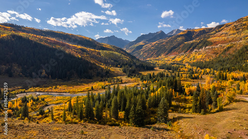 Epic Aerial View of Colorado Mountain Vista Scenery in the Fall Season © And They Travel
