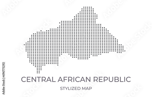 Map of Central African Republic in a stylized minimalist style. Simple illustration of the country map.