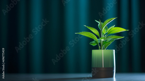 Green flower in a pot