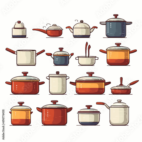 pot, pan, kitchen, cooking, isolated, food, steel, saucepan, cooker, white, object, utensil, equipment, metal, stainless, pressure, cook, kitchenware, vector, lid, electric, cookware, handle, casserol