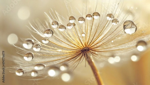 Dewdrops on a Beautiful Dandelion - Background