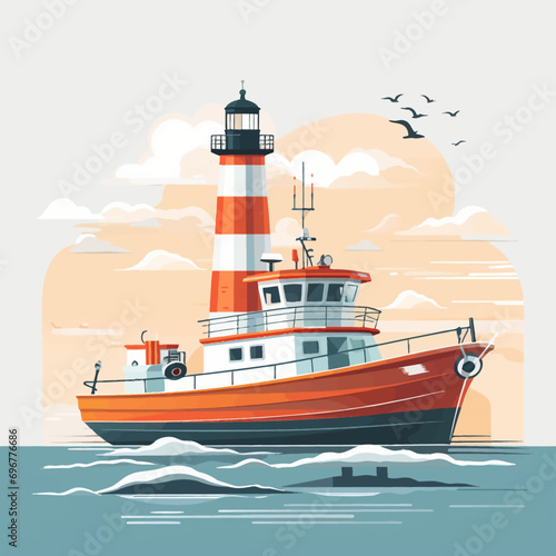 boat, ship, sea, water, fishing, ocean, vessel, transportation, harbor, tugboat, sky, port, nautical, transport, coast, travel, fish, beach, tug, commercial, pier