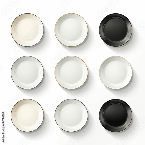 plate, empty, dish, clean, circle, dishware, button, food, dinner, icon, kitchen, vector, round, design, blank, set, illustration, object, restaurant, utensil, tableware, cup, web, table, isolated