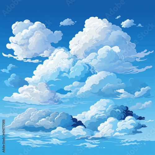 sky, cloud, blue, clouds, white, nature, cloudscape, weather, day, sun, heaven, light, air, summer, cloudy, fluffy, atmosphere, cumulus, beauty, sunlight, bright, backgrounds, space, beautiful, clear