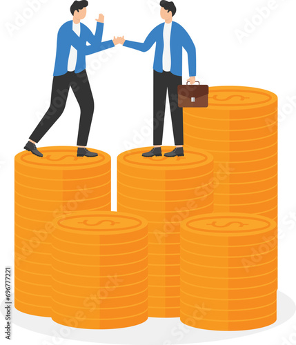 Salary negotiation, pay raise discussion or wages and benefit agreement, business deal or merger and acquisition concept, 

