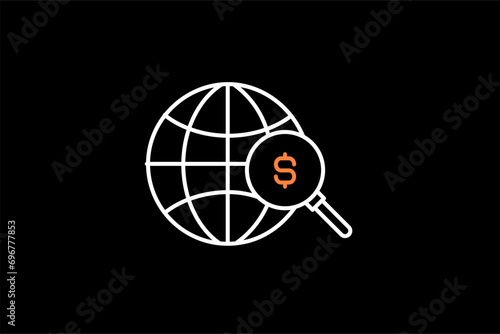 search money  illustration in dark style. Flat vector illustration.