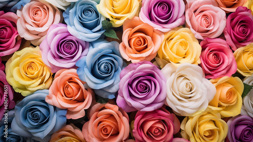 Colorful Rose Extravaganza in Pastel Hues 