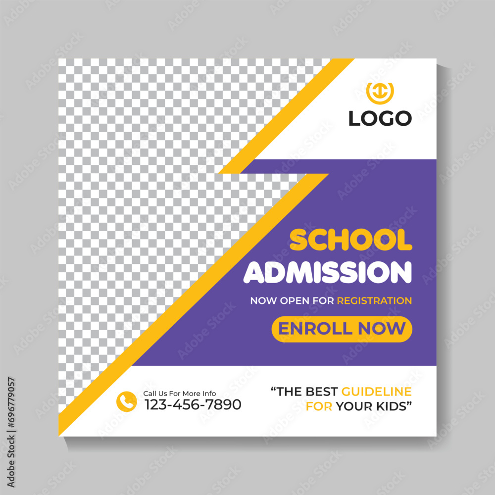 Creative school admission education social media post design back to school web banner template Creative school admission education social media post design back to school web banner template