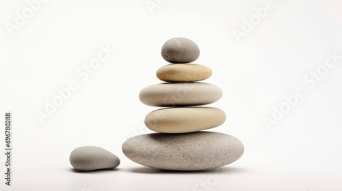 Stone balancing, zen stone composition captures the essence of minimalism simplicity and tranquility, minimalist and clean background