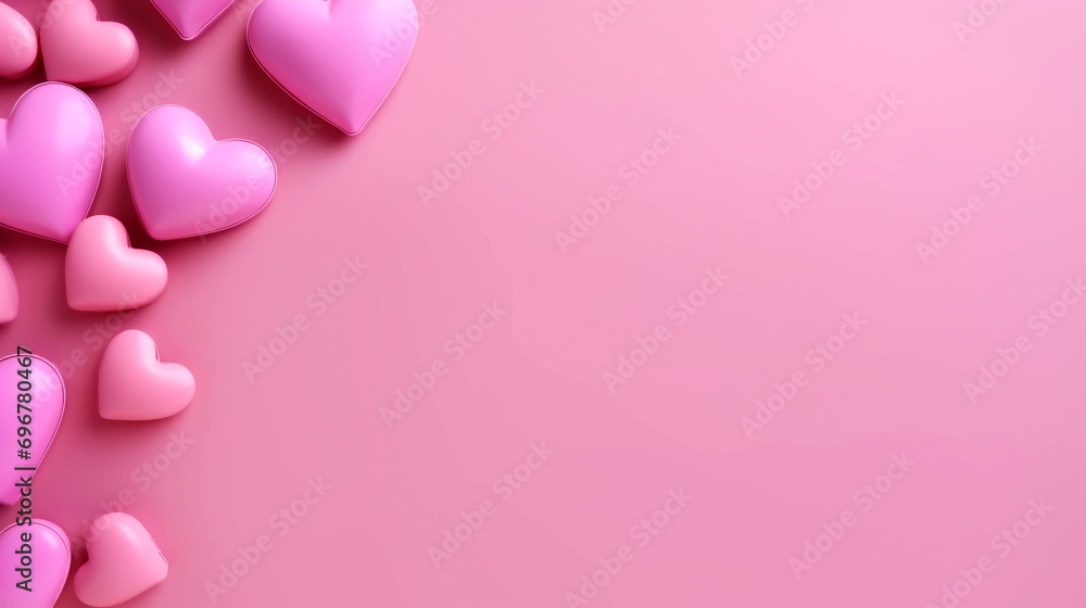 Simple pink background for Valentine's Day cards wallpaper with copy space, generative ai