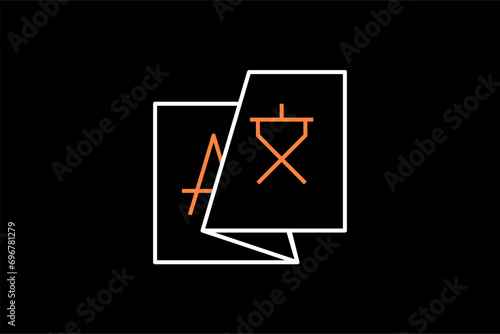 translation  flat  vector illustration in flat design dark style.