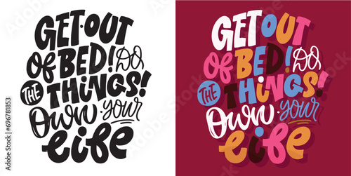 Lettering hand drawn doodle postcard, t-shirt design, mug print, lettering art.