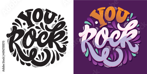 Lettering hand drawn doodle postcard, t-shirt design, mug print, lettering art.