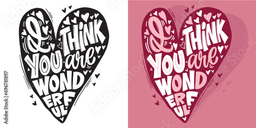 Lettering hand drawn doodle postcard, t-shirt design, mug print, lettering art.