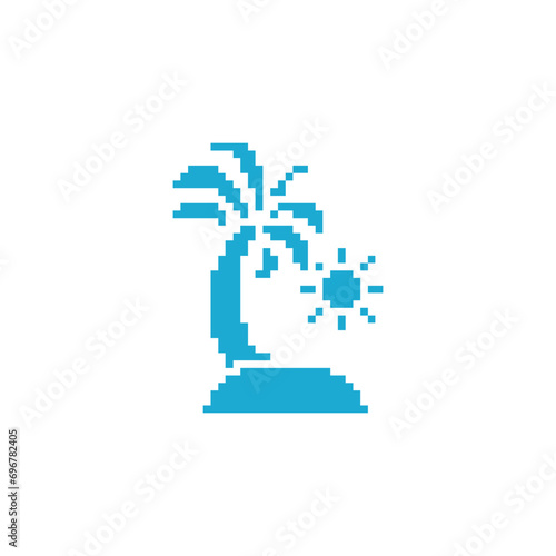this is holiday icon 1 bit style in pixel art with blue color and white background ,this item good for presentations,stickers, icons, t shirt design,game asset,logo and your project.