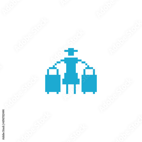 this is holiday icon 1 bit style in pixel art with blue color and white background ,this item good for presentations,stickers, icons, t shirt design,game asset,logo and your project.