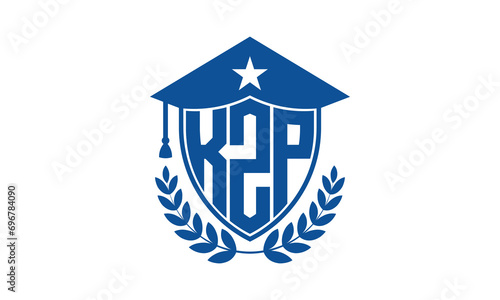 KZP three letter iconic academic logo design vector template. monogram, abstract, school, college, university, graduation cap symbol logo, shield, model, institute, educational, coaching canter, tech 