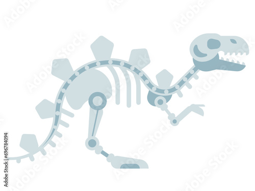Tyrannosaurus Skeleton Icon in Flat