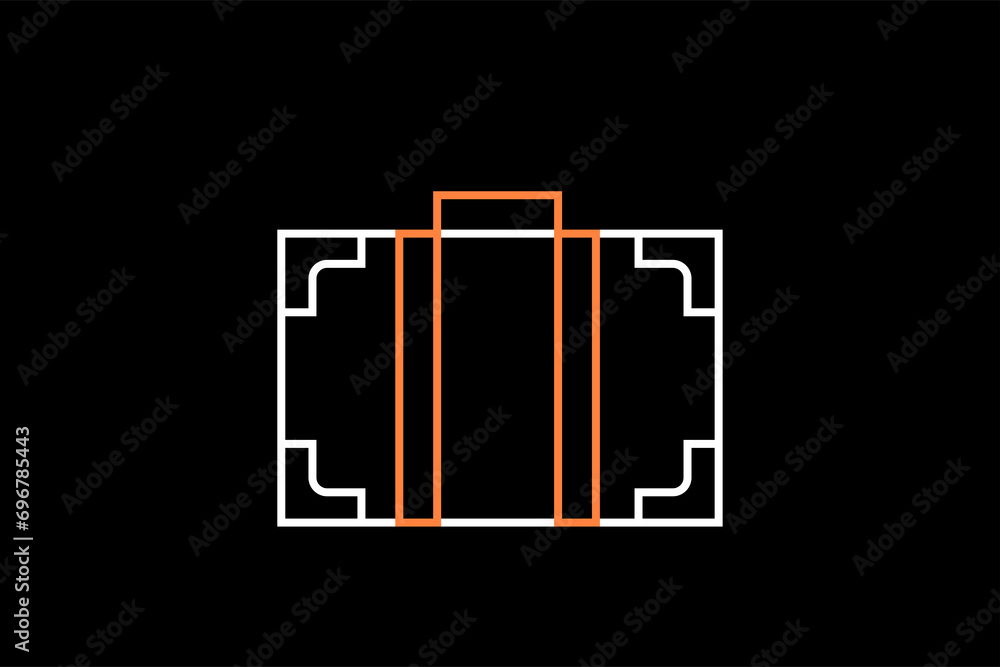 suitcase flat vector illustration in dark style. suitcase flat vector illustration in dark style.