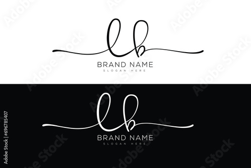 Lb handwriting signature logo design