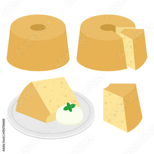 シフォンケーキのイラスト