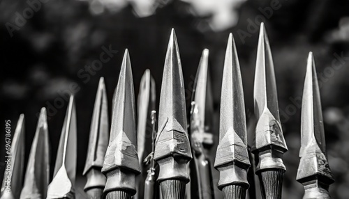 spear points in black and white