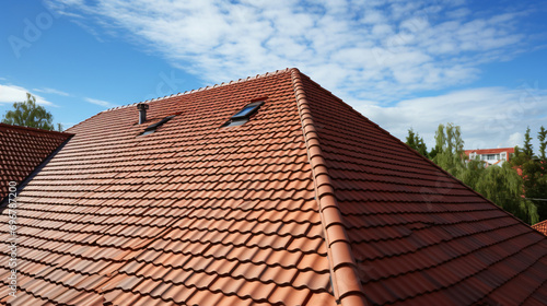 New renovated roof covered with shingles