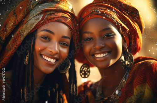 african girls smiling in the sun
