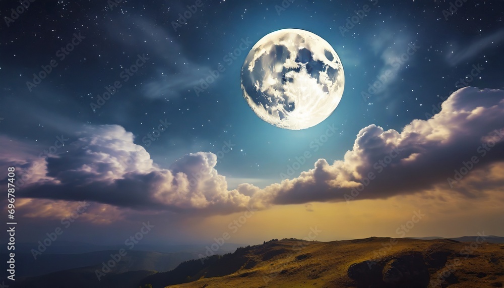captivating full moon illuminating clouds and stars in night sky sky with moon and clouds