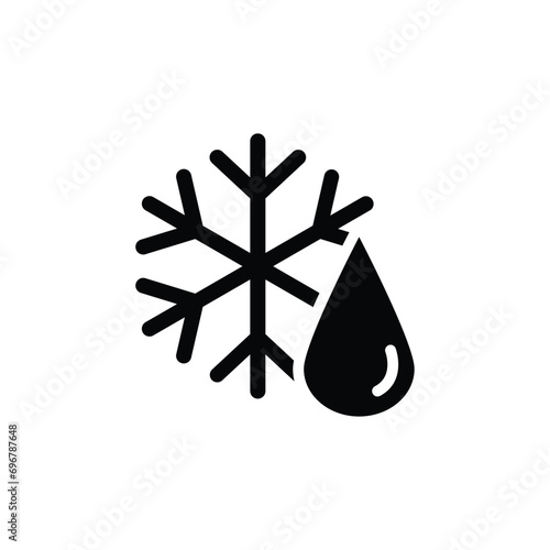 snowflake with water drop icon. melting icon