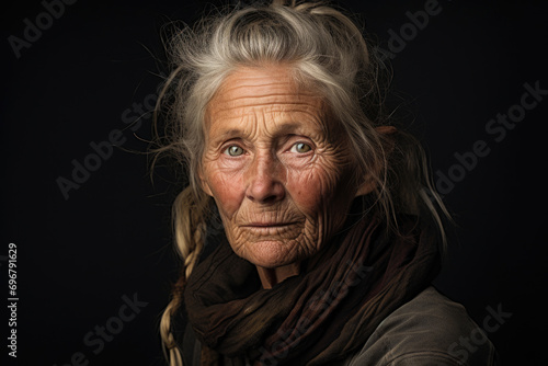 An authentic portrait of a naturally beautiful elderly woman © Venka
