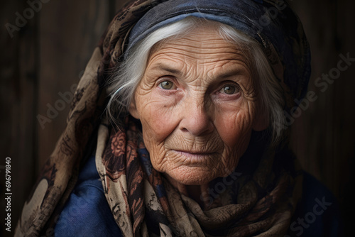 An authentic portrait of a naturally beautiful elderly woman