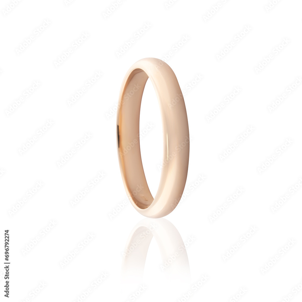 rose gold wedding gold wedding ring isolated on white background. Silver and gold wedding fashion jewelry