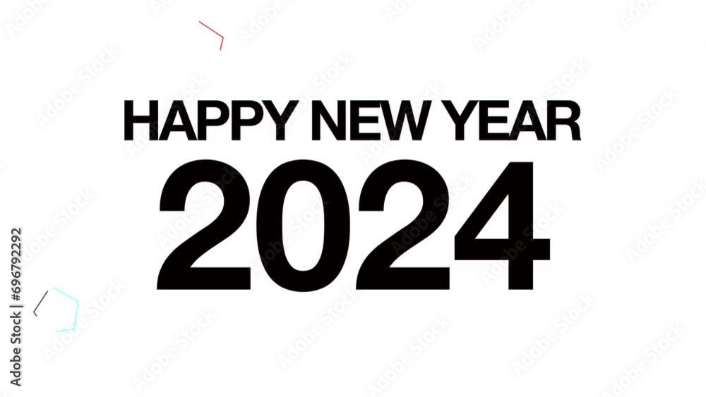 2024 Happy New year text effect Cinematic Title Trailer animation. 2024 animation Isolated on white background. Happy New Year 2024 Celebration.3D 2024 Happy New year text effect Cinematic Title Trailer animation. 2024 animation Isolated on white background. Happy New Year 2024 Celebration.3D