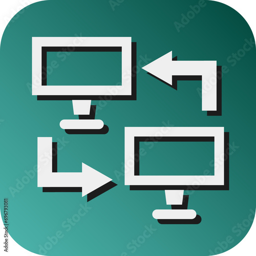 Local Network Vector Glyph Gradient Background Icon Design