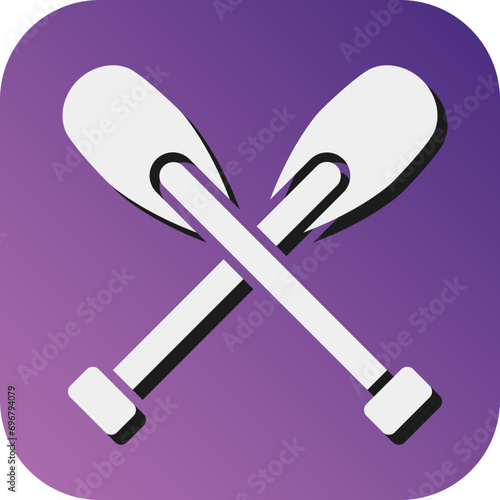 Oars Vector Glyph Gradient Background Icon Design