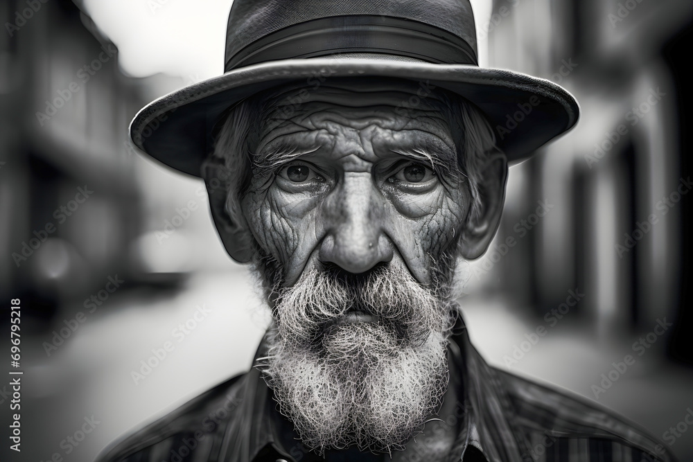 Old man portrait street Old man portrait street
