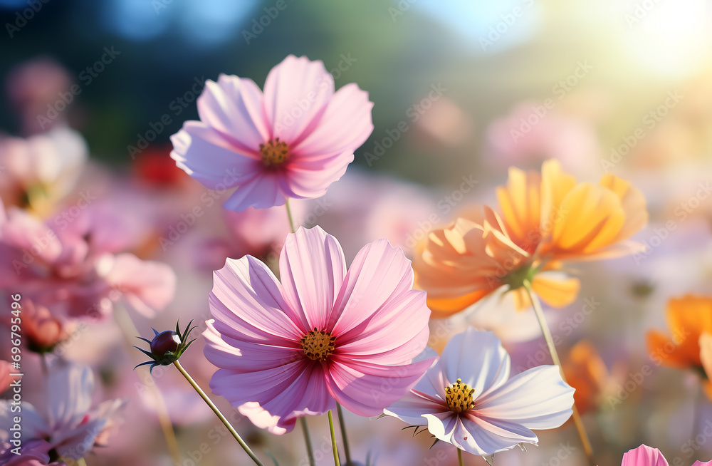 Obraz premium pink cosmos flowers