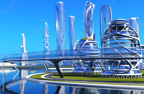 Future Beautiful city of fantasy
