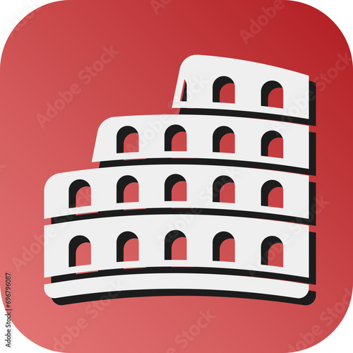 Colosseum Vector Glyph Gradient Background Icon Design