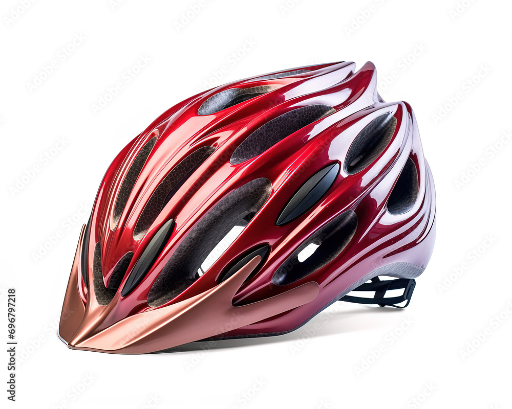 Fototapeta premium red bicycle helmet
