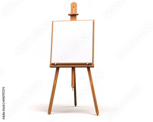 wooden easel with blank canvas