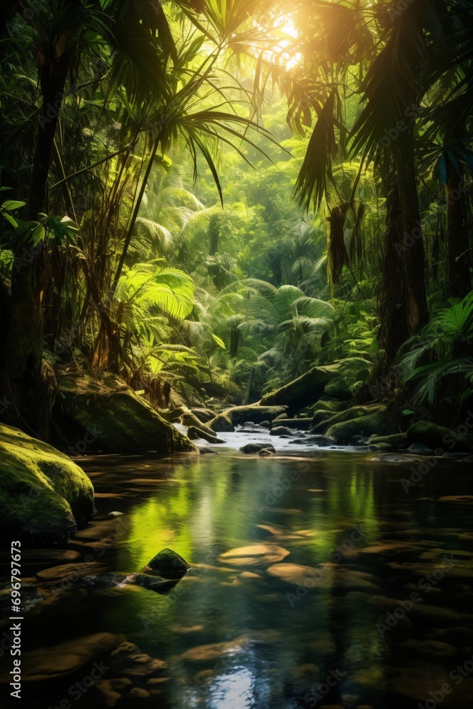 tropical rainforest river landscape tropical rainforest river landscape
