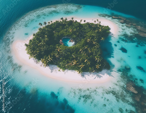 tropical island in the sea