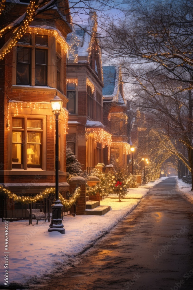 A Winter Night in a Quiet Neighborhood