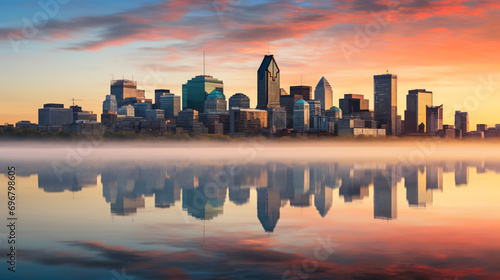 Montreal skyline at sunrise