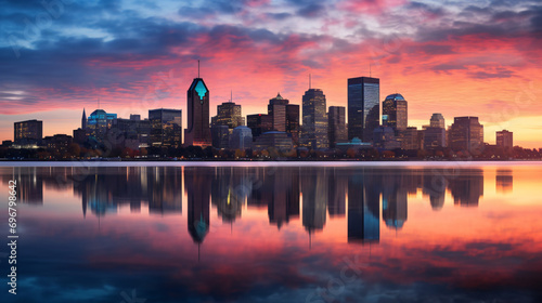 Montreal skyline at sunrise