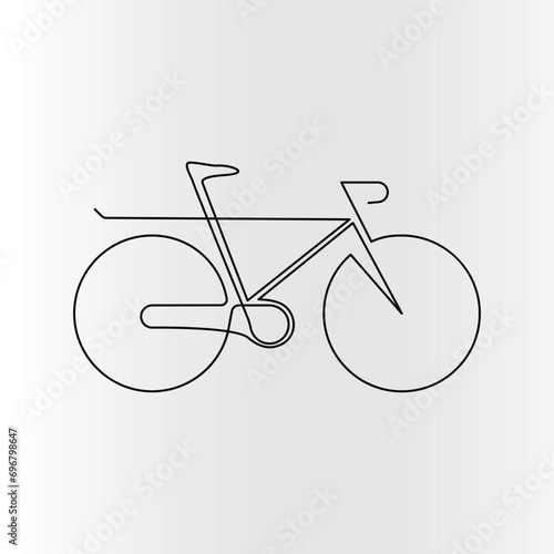 Single-line continuous bicycle drawing vector art and one-line outline bicycle illustration