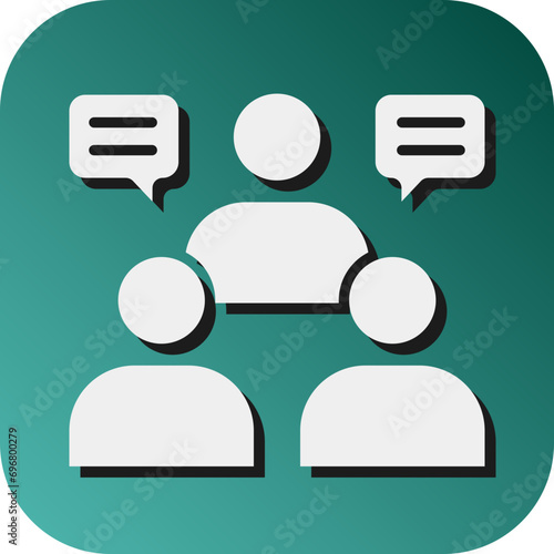 Forum Vector Glyph Gradient Background Icon Design