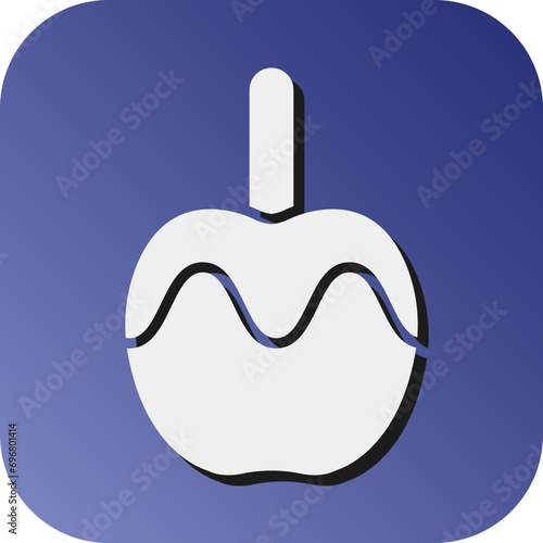 Caramelized Apple Vector Glyph Gradient Background Icon Design